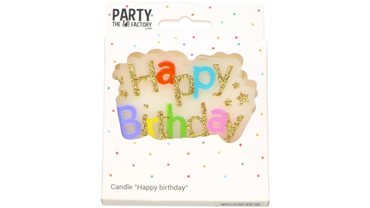 Kaarsje Happy 'Happy birthday' 10.5cm