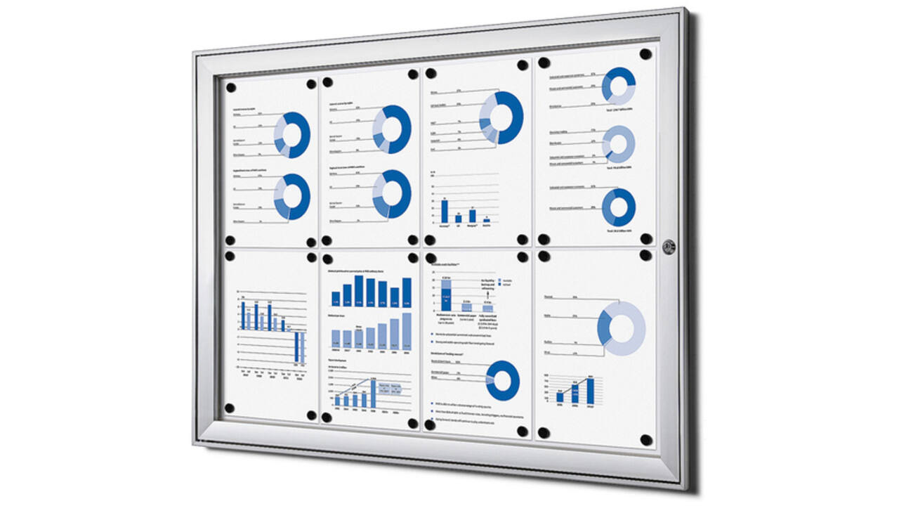 Vitrinebord Quantore luxe 8x A4 zilver