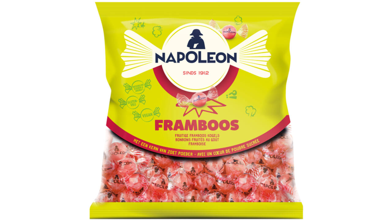 Snoep Napoleon framboos zak 1kg