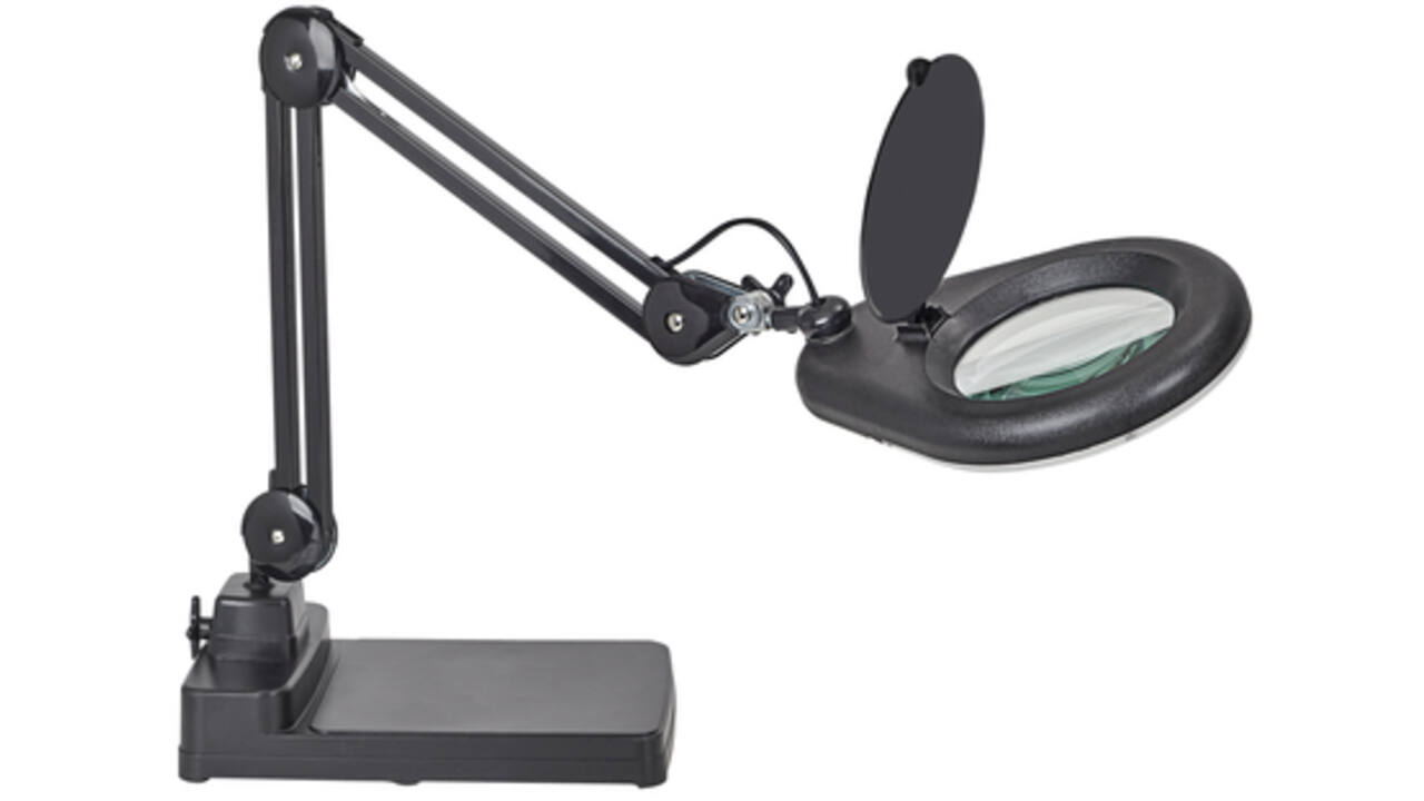Loeplamp MAUL Viso LED met voet zwart