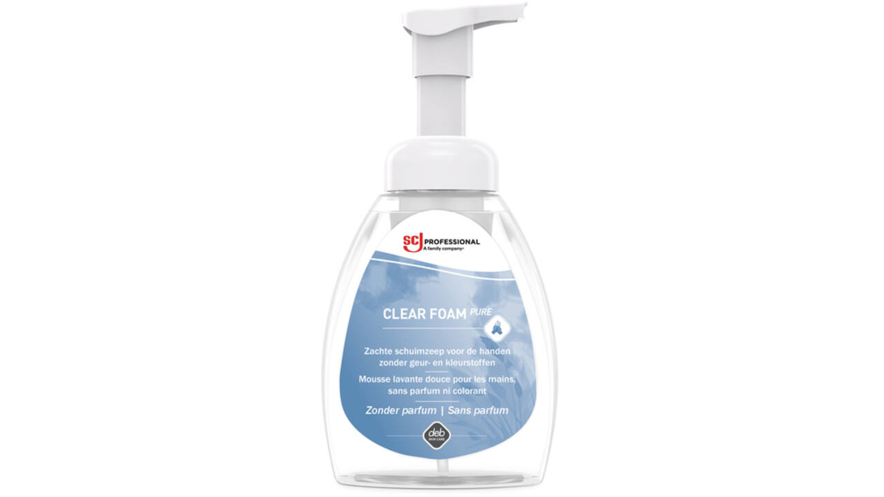 Handzeep SCJ Clear Foam Pure parfumvrij 250ml