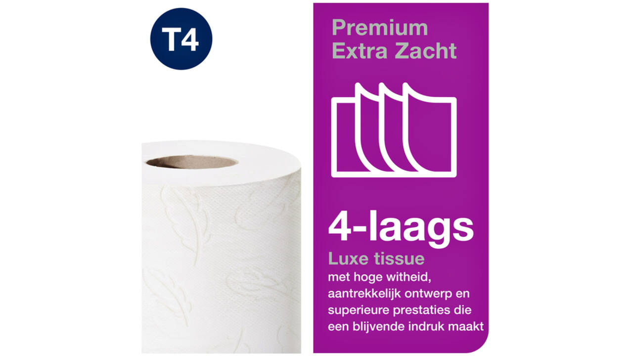 Toiletpapier Tork T4 premium extra zacht 4-laags 150 vel wit 110406