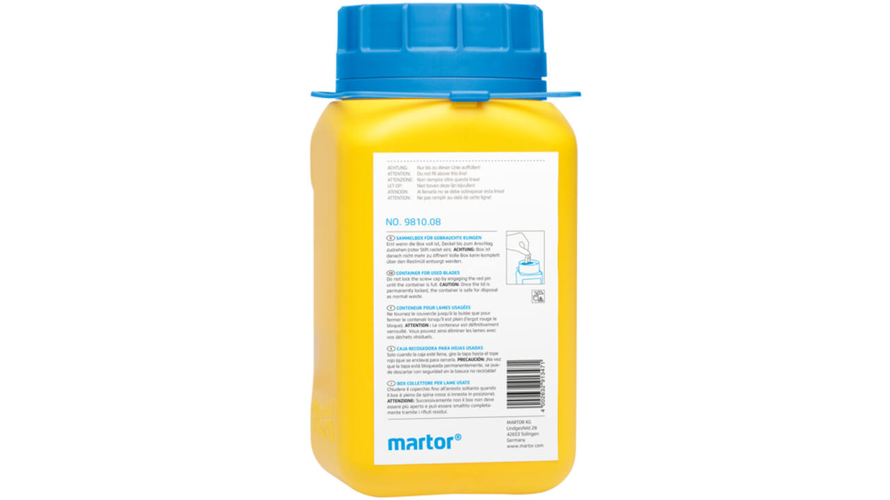 Verzameldoos Martor gebruikte mesjes geel