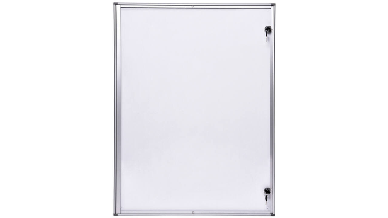 Binnenvitrine wand MAULextraslim whiteboard 9xA4 met slot
