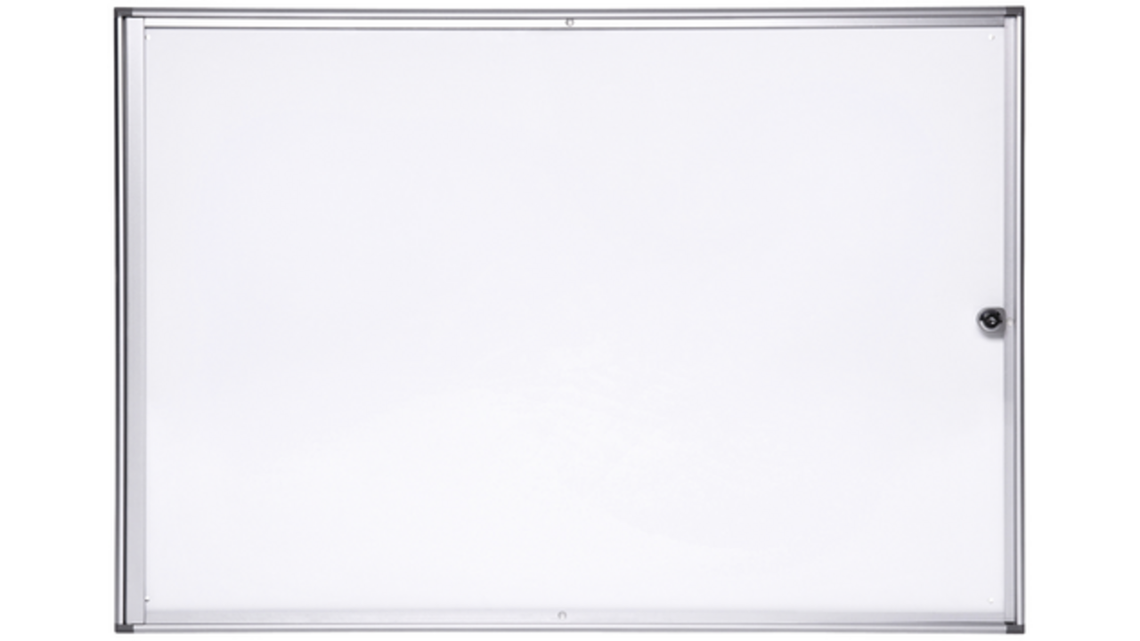 Binnenvitrine wand MAULextraslim whiteboard 8xA4 met slot