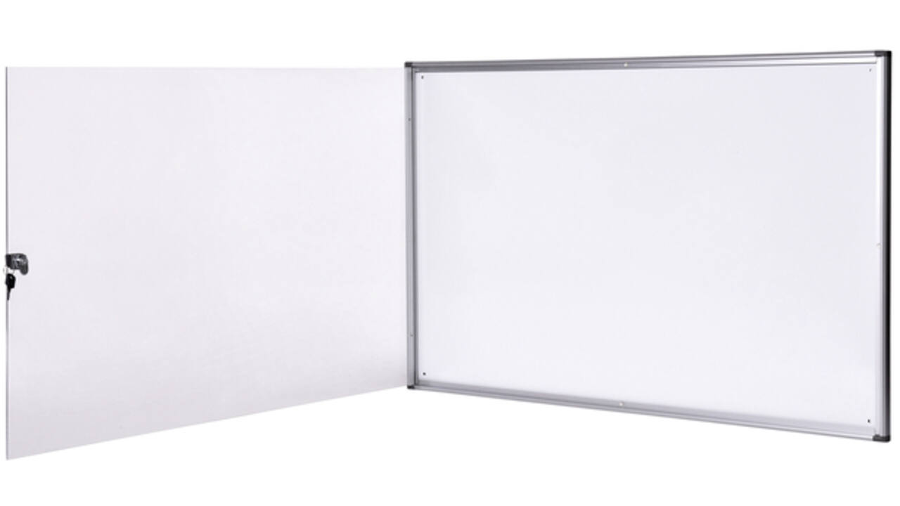 Binnenvitrine wand MAULextraslim whiteboard 8xA4 met slot