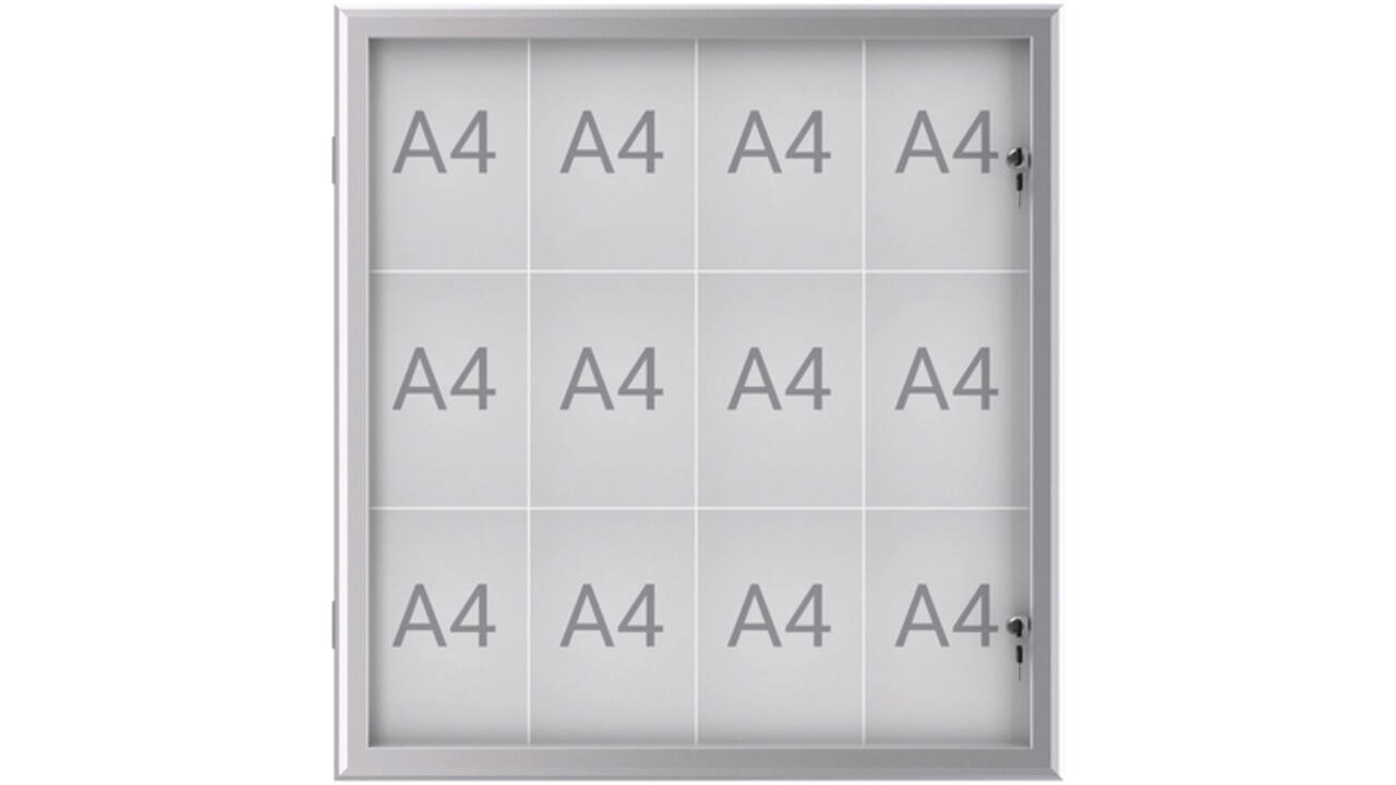 Buiten- binnenvitrine MAUL excite whiteb 12xA4