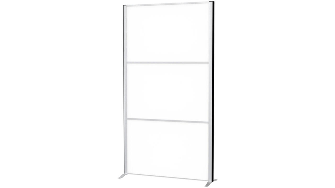 Scheidingswand MAUL akoestiek 100x180 whiteboard alum.frame op voet