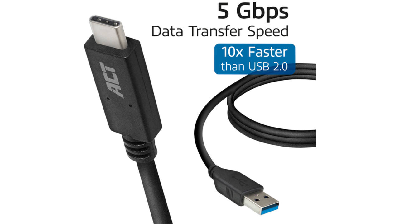 Kabel ACT USB A 3.2 naar USB-C 2 meter