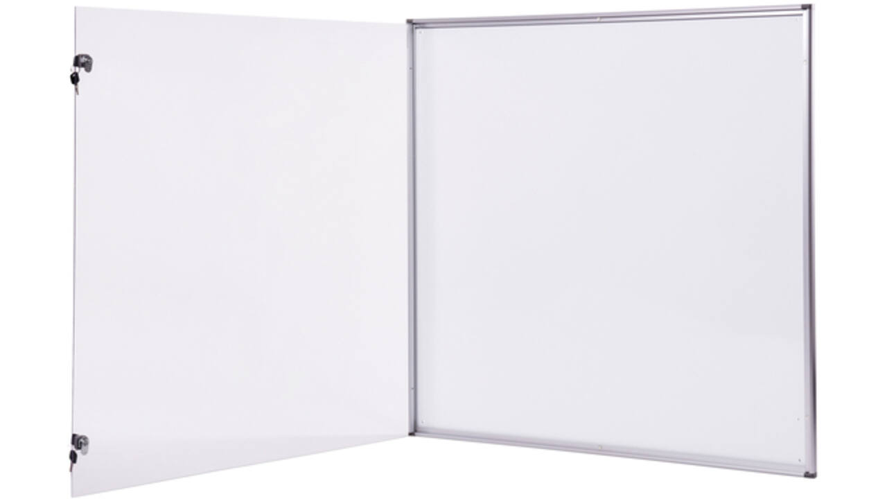 Binnenvitrine wand MAULextraslim whiteboard 12xA4 met slot