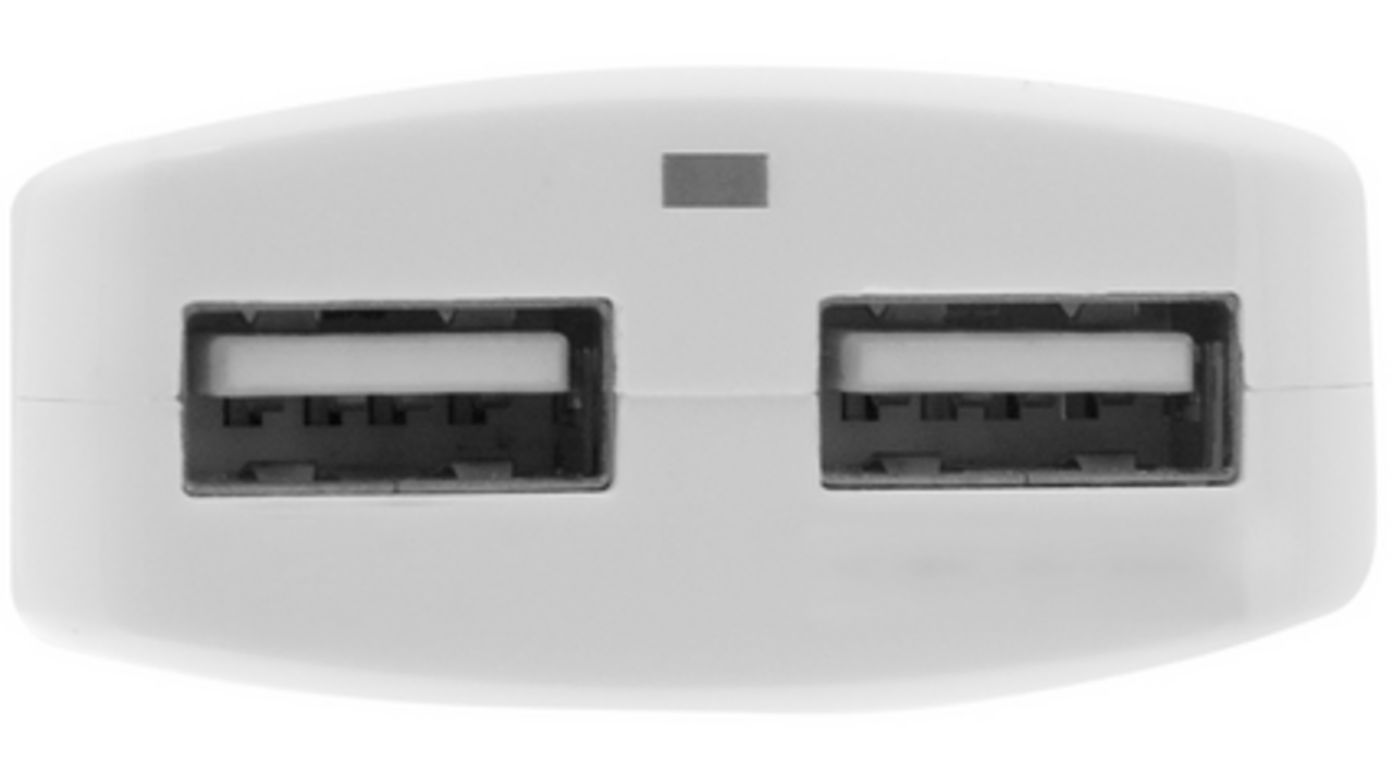 Oplader ACT USB 2 poorts 2.1A 12W wit