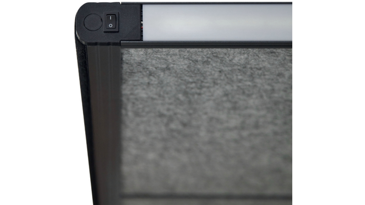 Scheidingswand MAUL akoestiek Uplight 100x180 donkergrijs antraciet frame mobiel