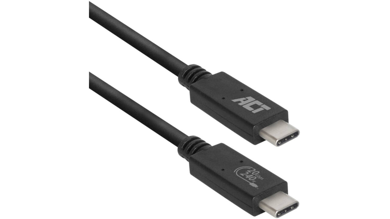 Kabel ACT USB-C USB 4 20Gbps Thunderbolt3 1 meter