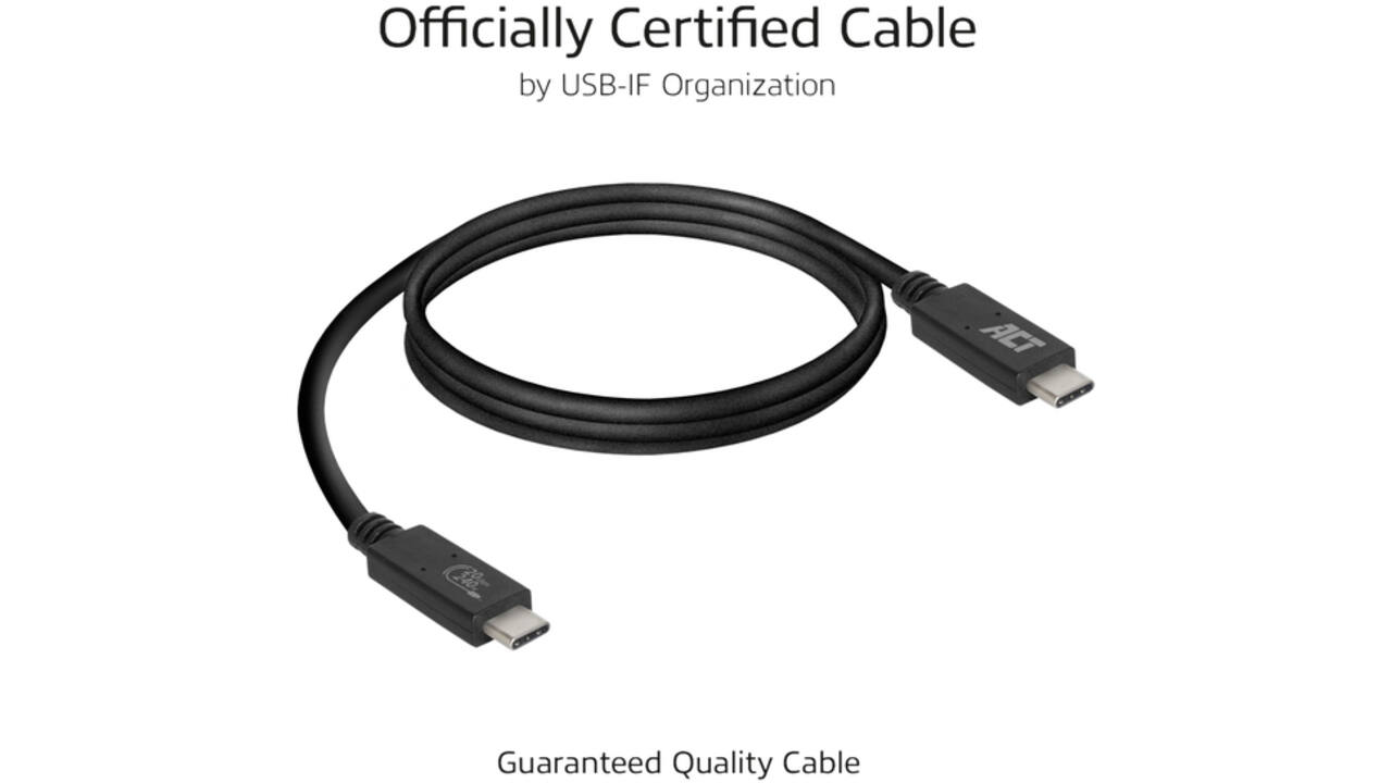 Kabel ACT USB-C USB 4 20Gbps Thunderbolt3 1 meter