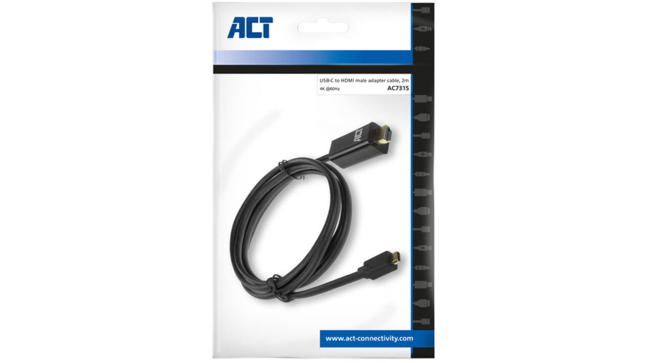 Kabel ACT USB-C naar HDMI 60Hz 2 meter