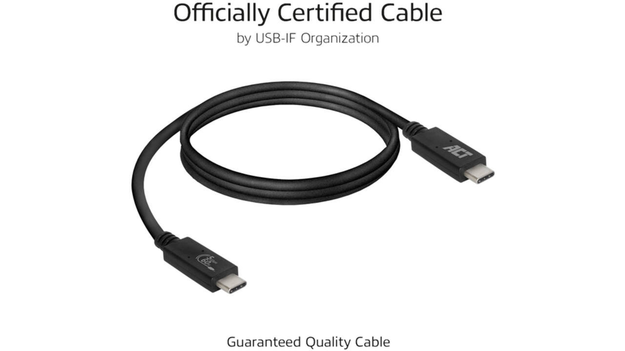 Kabel ACT USB 3.2 USB-C USB-IF gecertificeerd 2 meter