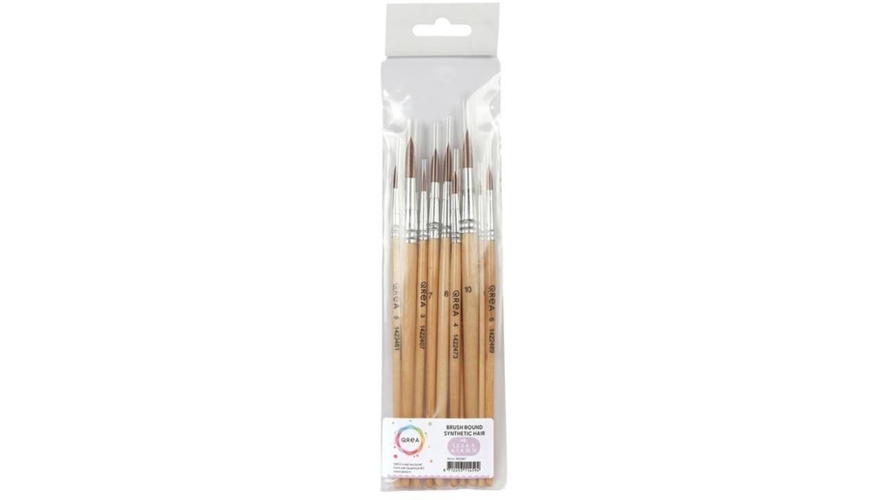 Penseel Qrea synthetisch haar set à 10 breedtes
