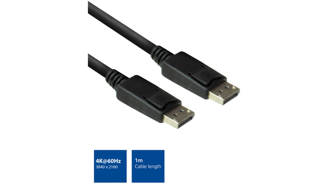 Kabel ACT DisplayPort 1 meter zwart