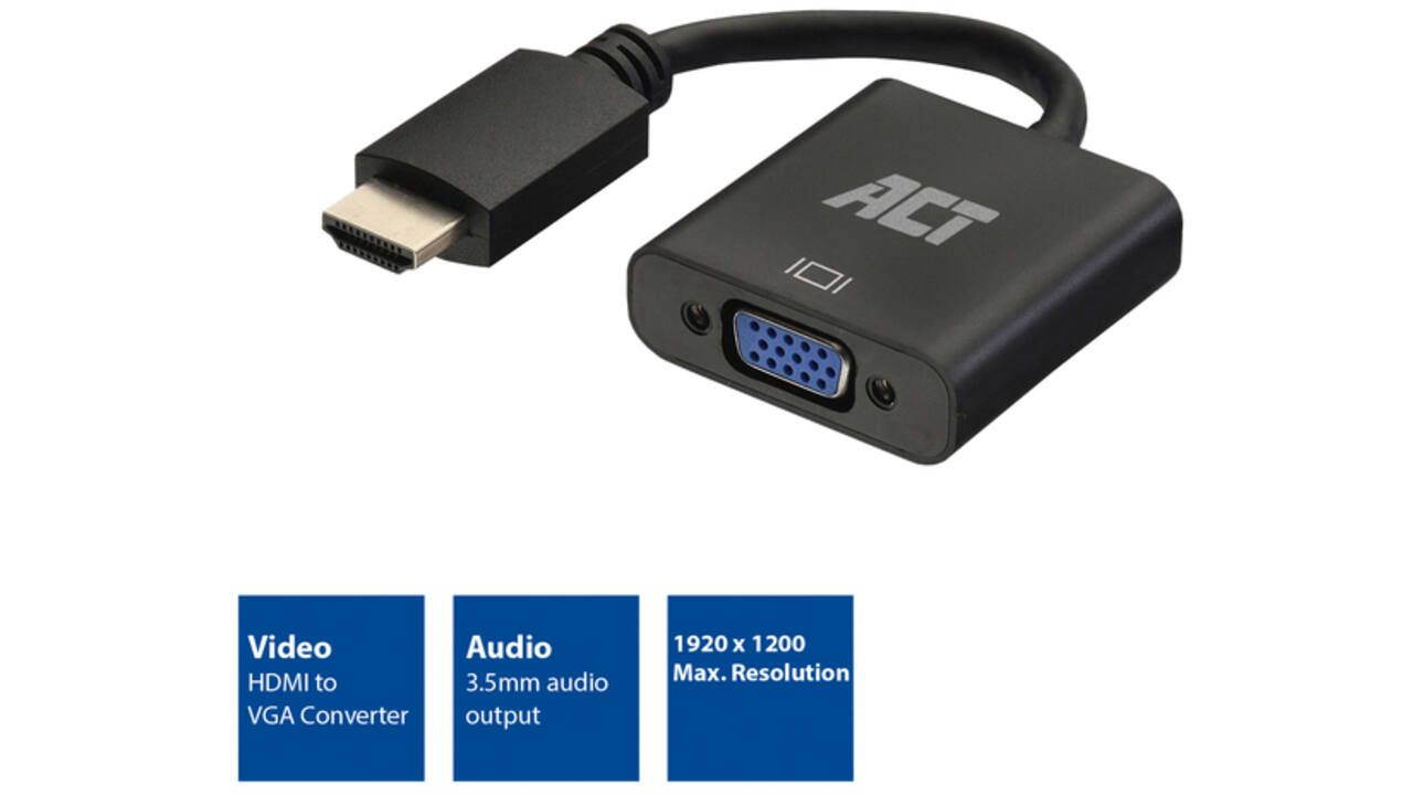 Adapter ACT HDMI naar VGA met audio