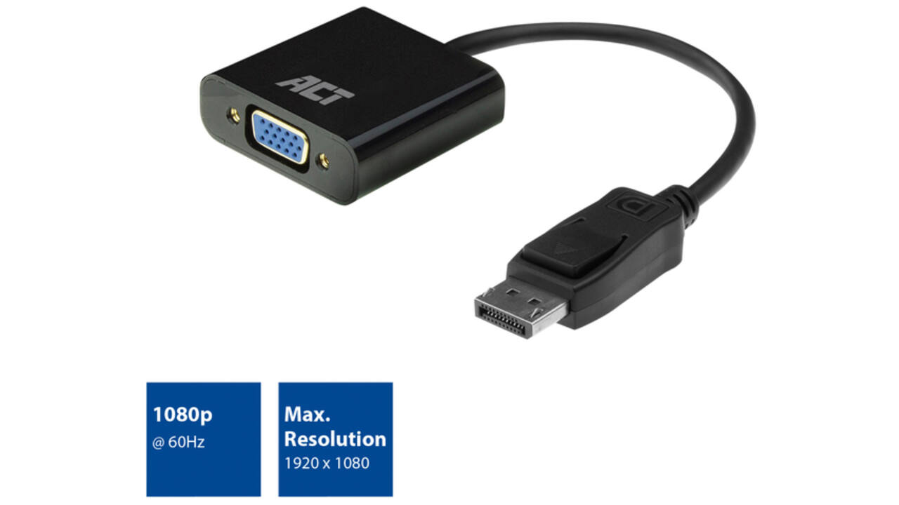 Adapter ACT DisplayPort naar VGA