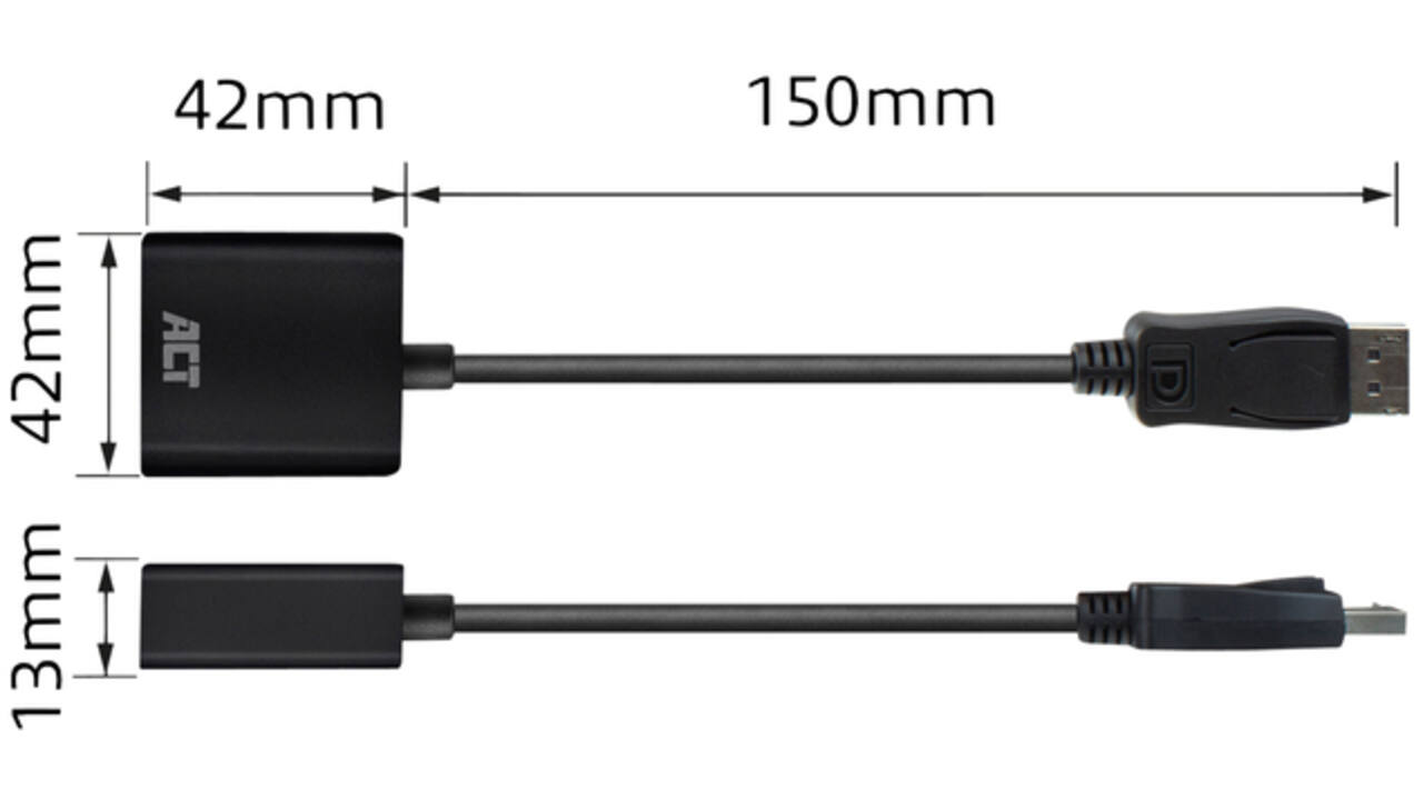 Adapter ACT DisplayPort naar VGA