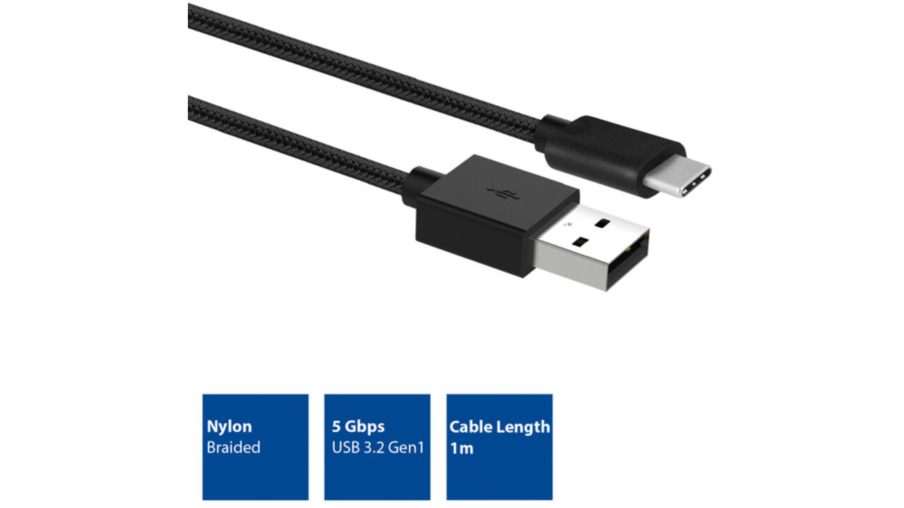 Kabel ACT USB 3.2 naar USB-C laad -en data 1 meter