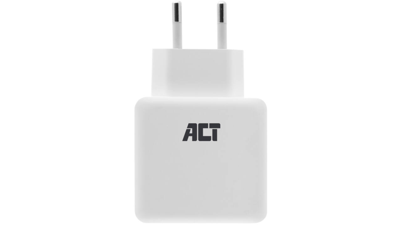 Oplader ACT USB 2 poorts Quickcharge 30W wit