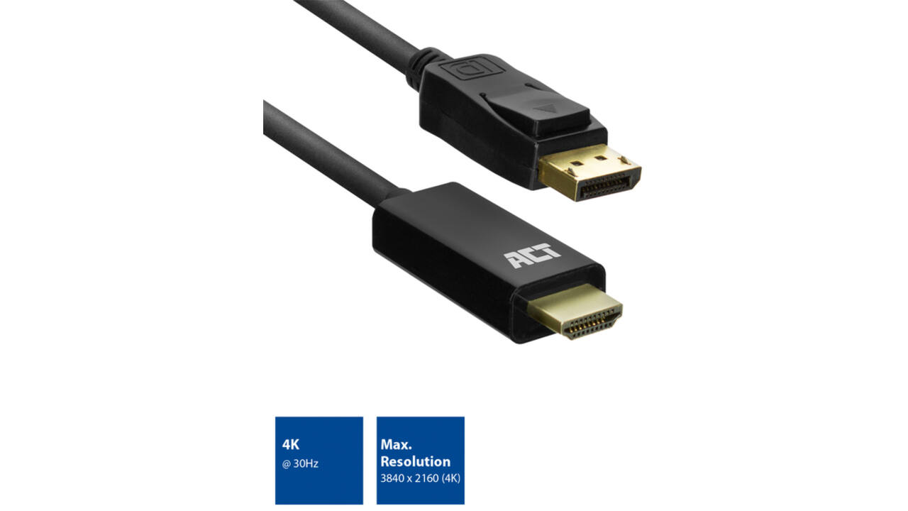 Kabel ACT DisplayPort naar HDMI 1,8 meter