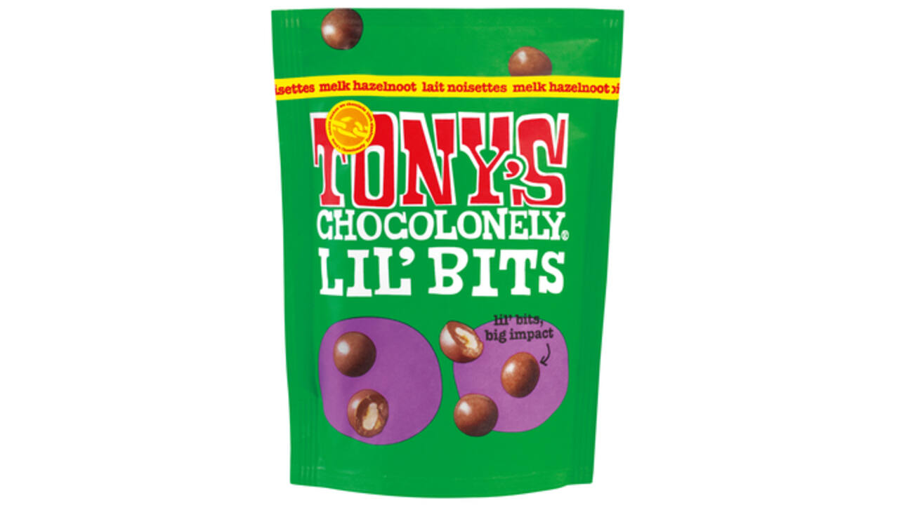 Chocolade Tony's Chocolonely Lil'Bits melk hazelnoot 120 gram