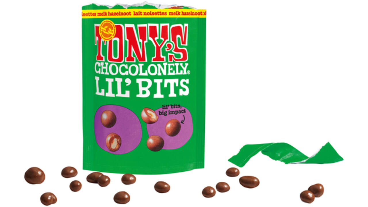Chocolade Tony's Chocolonely Lil'Bits melk hazelnoot 120 gram