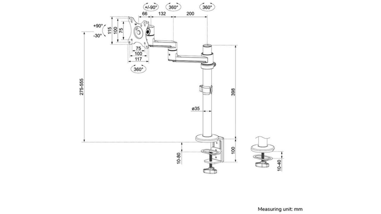 Monitorarm Neomounts DS60-425WH1 wit