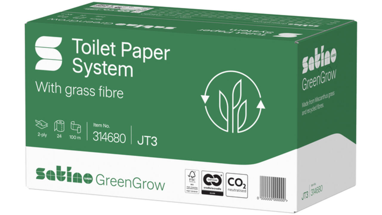 Toiletpapier BlackSatino GreenGrow ST10 systeemrol 2-laags 712vel naturel 314680