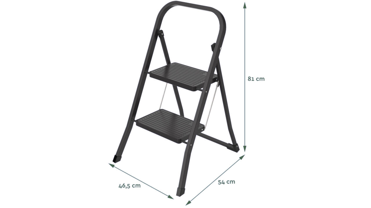 Huishoudtrap BRASQ 2 treden SL200 zwart