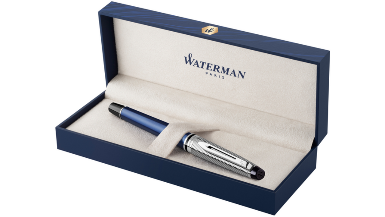 Rollerpen Waterman Expert metallic Blue CT fijn