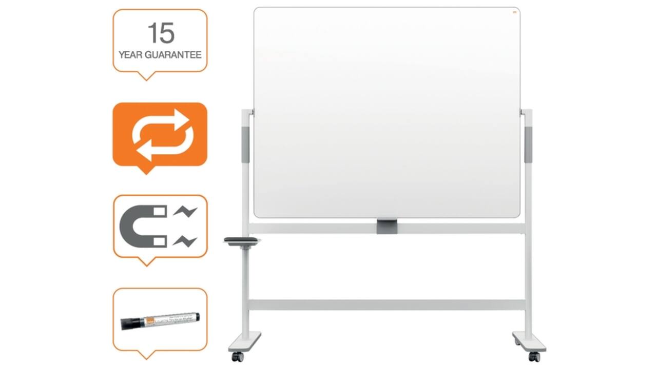 Whiteboard Nobo Move & Meet kantelbaar 120x150cm