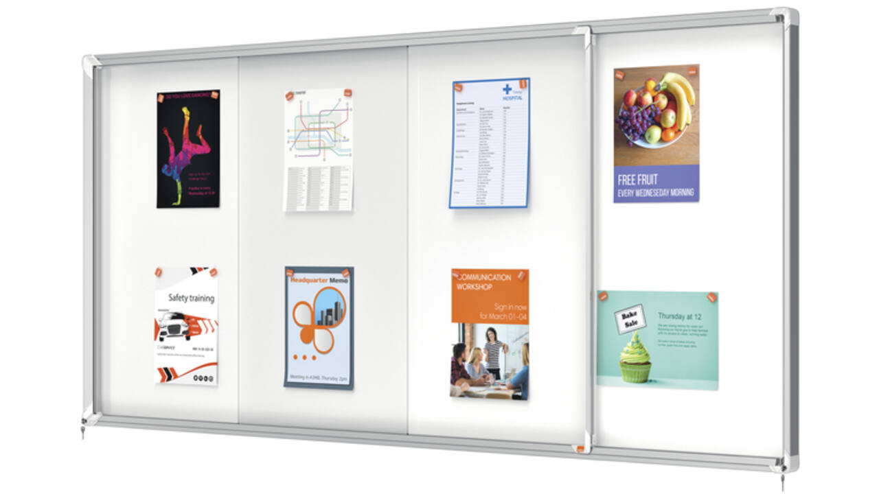 Binnenvitrine Nobo Premium Plus 27x A4 schuifdeur magnetisch