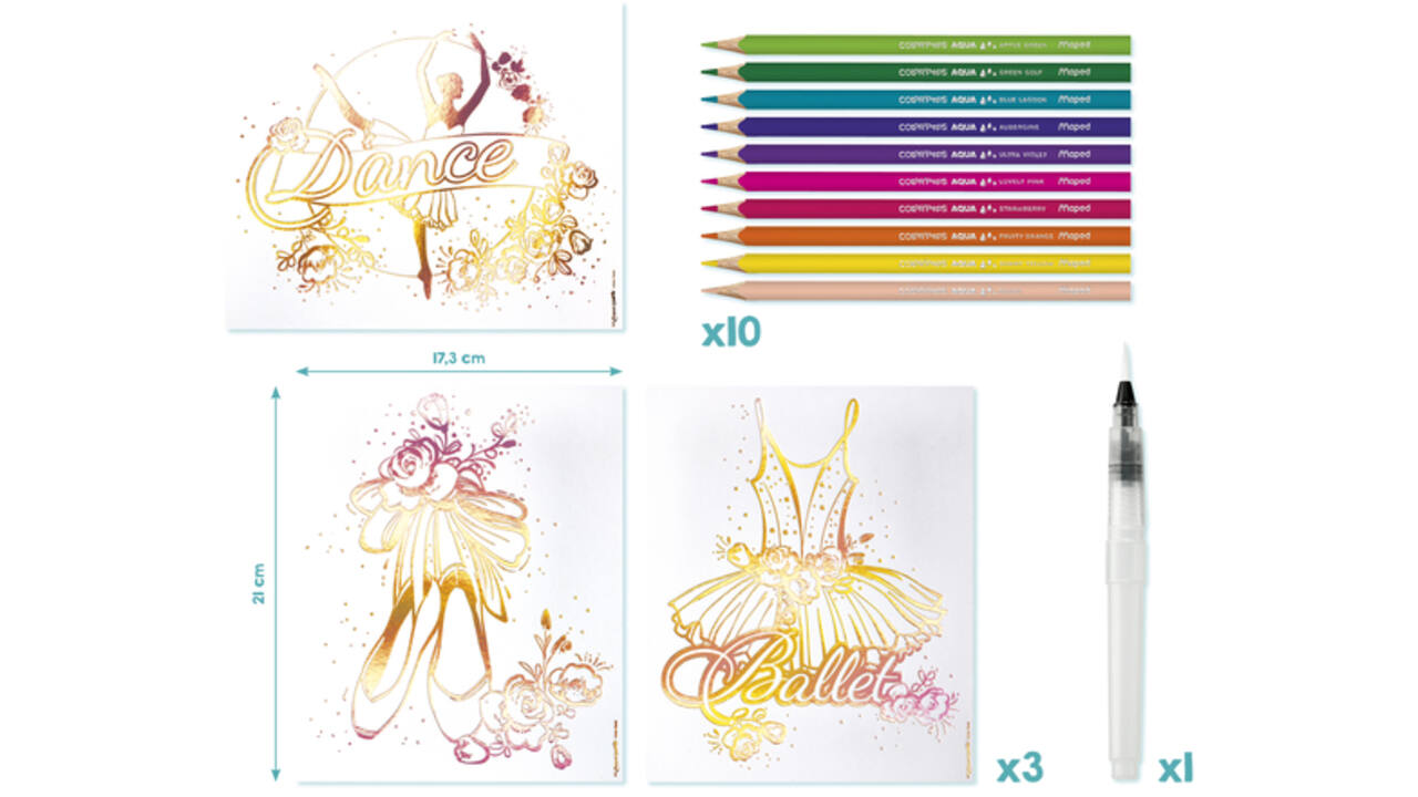 Hobbyset Maped Creativ Aqua'Art ballet 14-delig assorti