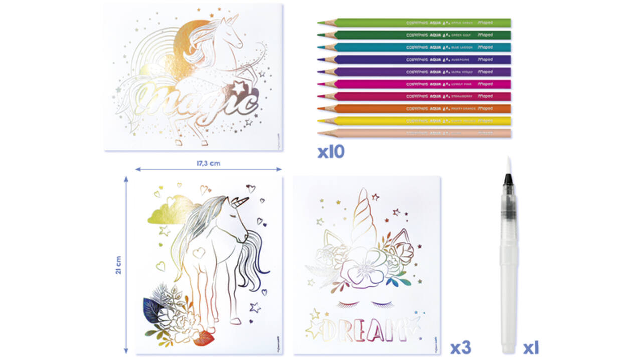 Hobbyset Maped Creativ Aqua'Art eenhoorn 14-delig assorti