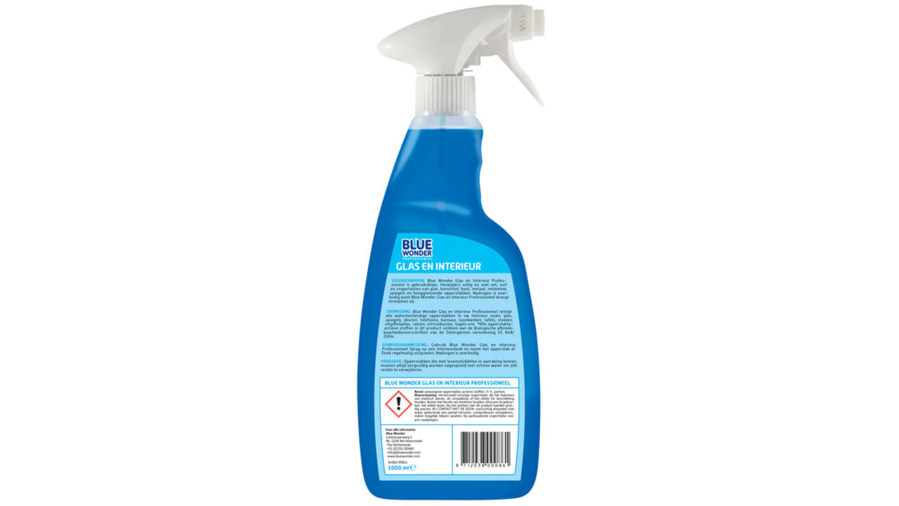 Glasreiniger Blue Wonder Prof glas en interieur spray 1liter