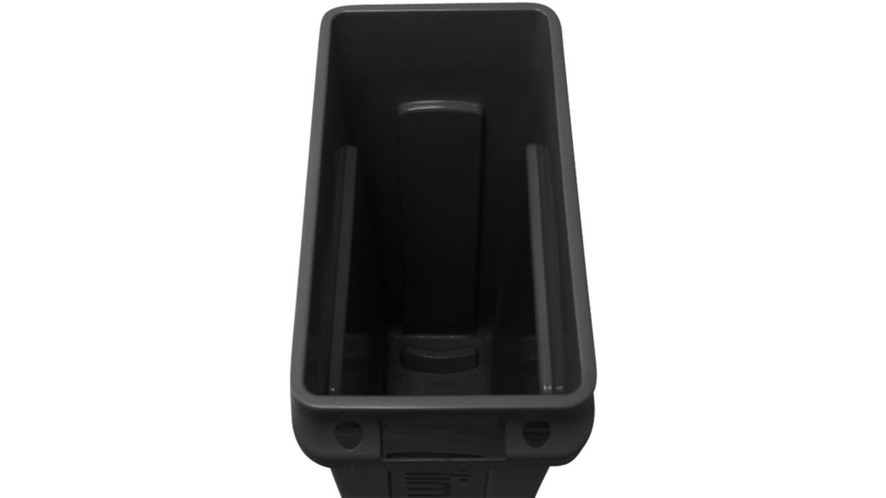 Afvalbak Rubbermaid Slim Jim Vented met luchtsleuven 60liter zwart