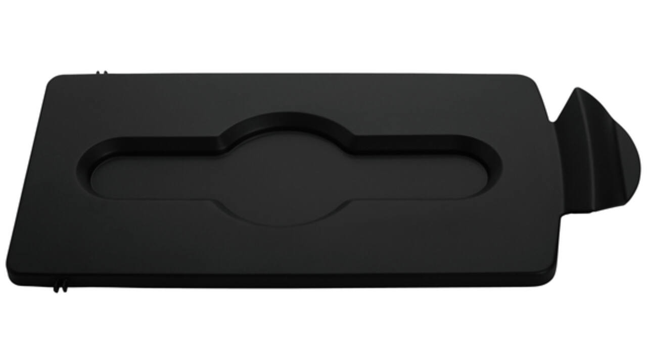 Deksel Rubbermaid Slim Jim Recyclestation gesloten zwart