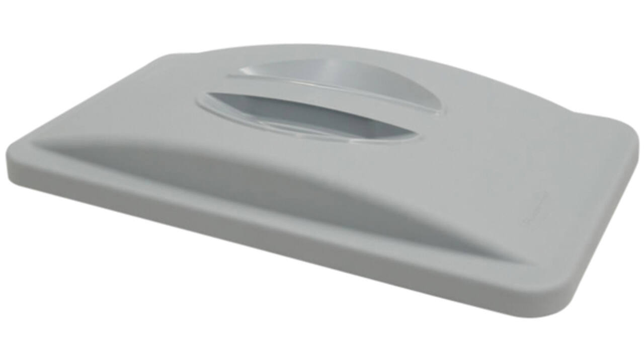 Deksel Rubbermaid Slim Jim Vented gesloten met greep grijs