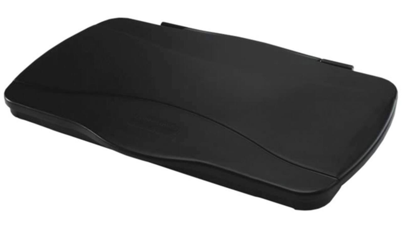 Deksel Rubbermaid Slim Jim Vented gesloten met scharniersysteem zwart