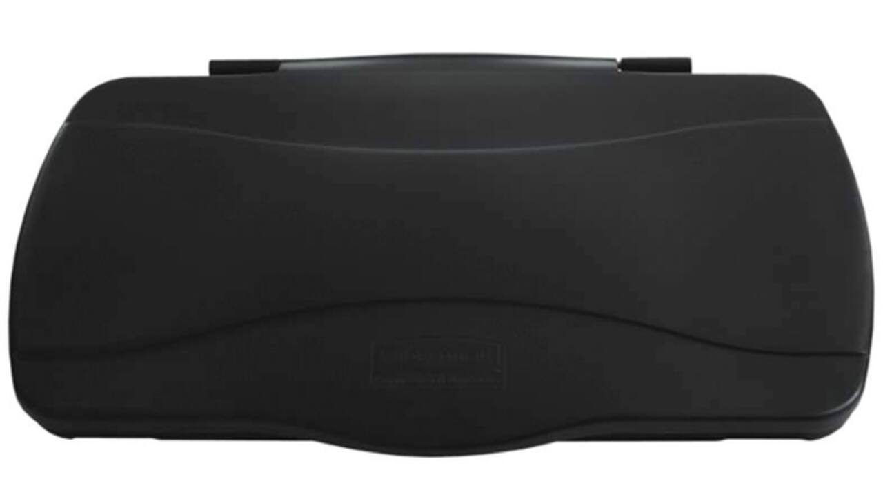 Deksel Rubbermaid Slim Jim Vented gesloten met scharniersysteem zwart