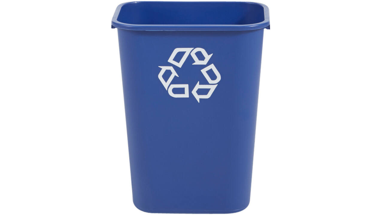 Papierbak Rubbermaid recycling groot 39L blauw