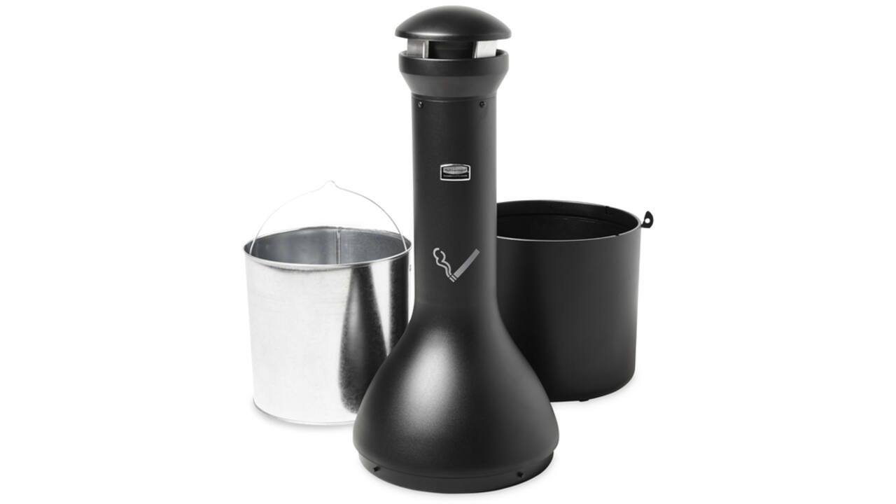 Asbak Rubbermaid Infinity Genie staand zwart