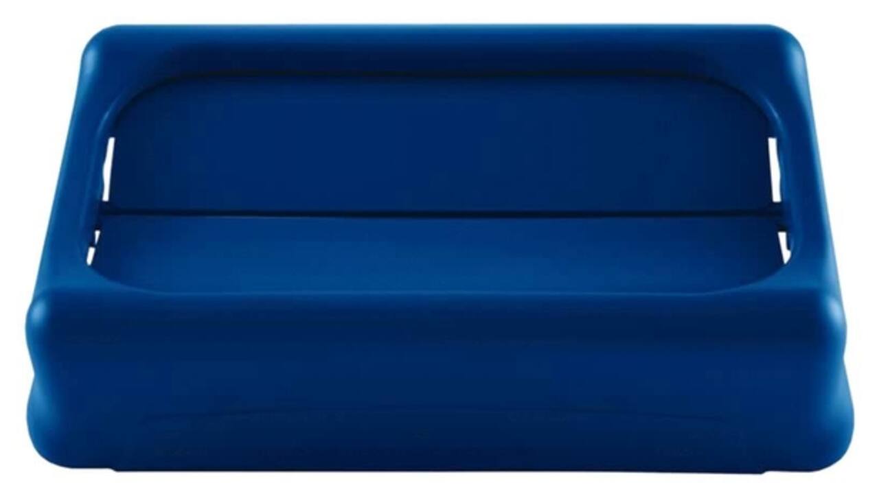 Deksel Rubbermaid Slim Jim Vented gesloten met swingsysteem blauw