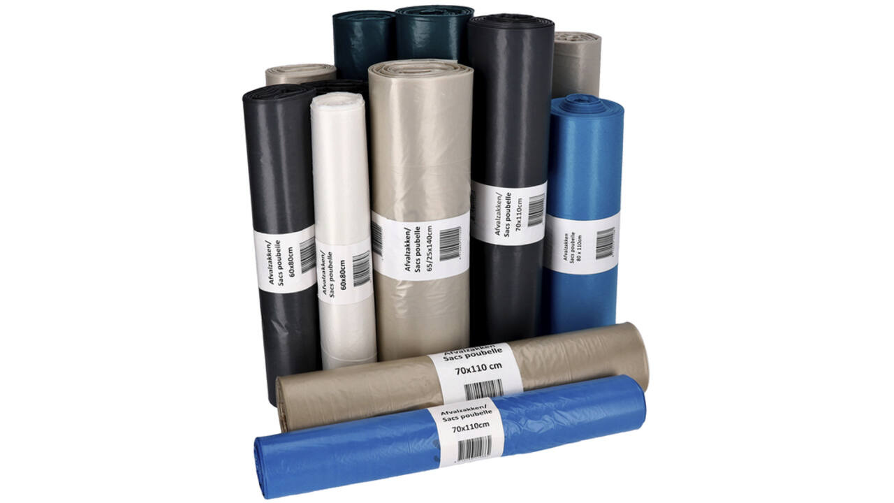 Afvalzak Cleaninq 45x50cm LDPE recycled T25 15L zwart