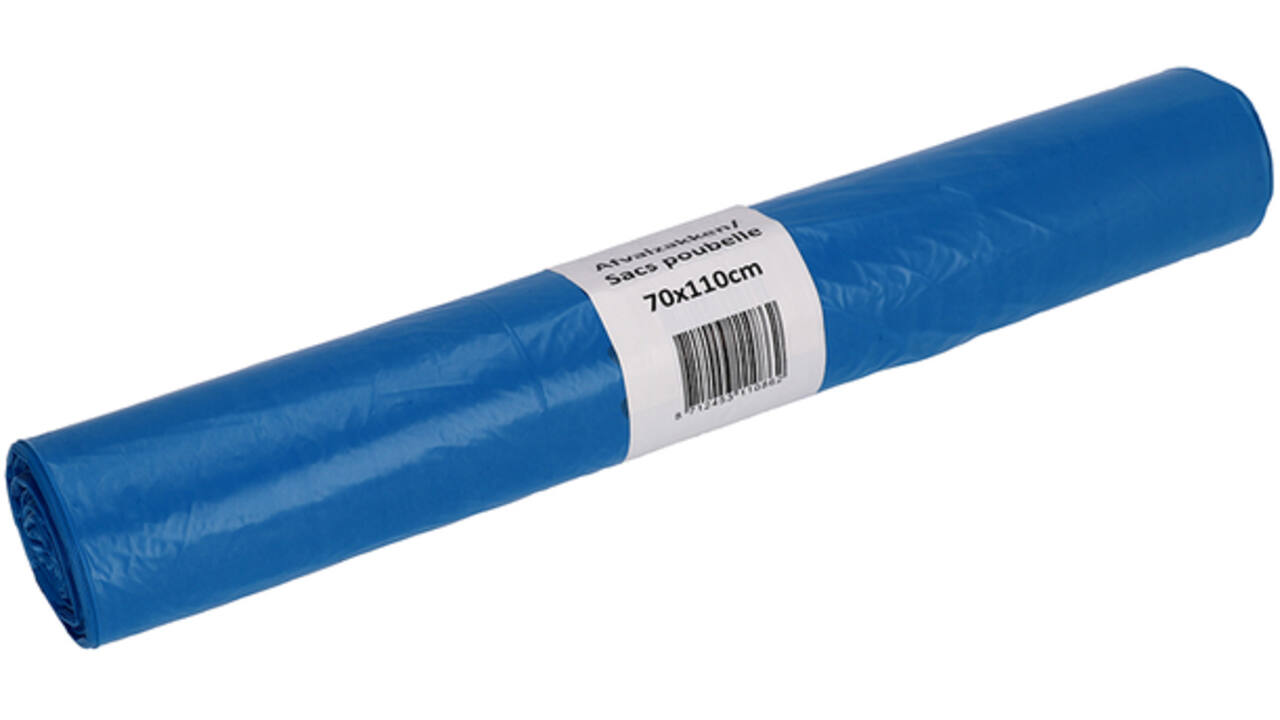 Afvalzak Cleaninq 70x110cm HDPE recycled T25 120L blauw