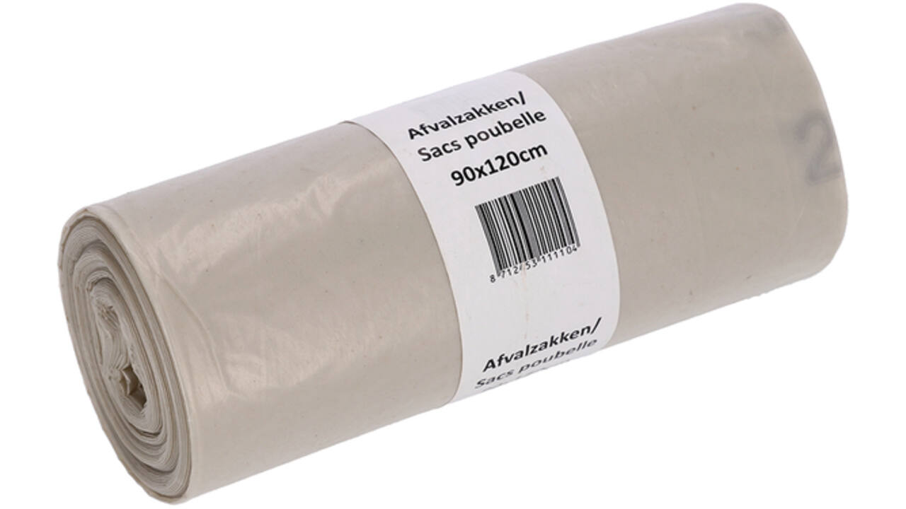Afvalzak Cleaninq 90x120cm LDPE recycled T80 190L transparant